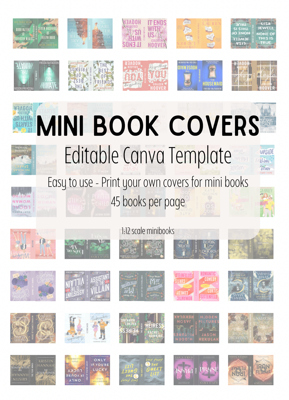 1:12 Mini-Book Cover Template (Canva editable)
