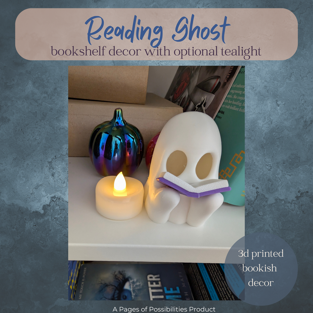 Reading Ghost Bookshelf Figurine